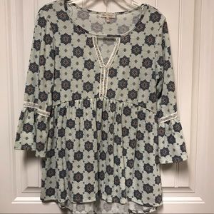 Red Camel blue and grey top